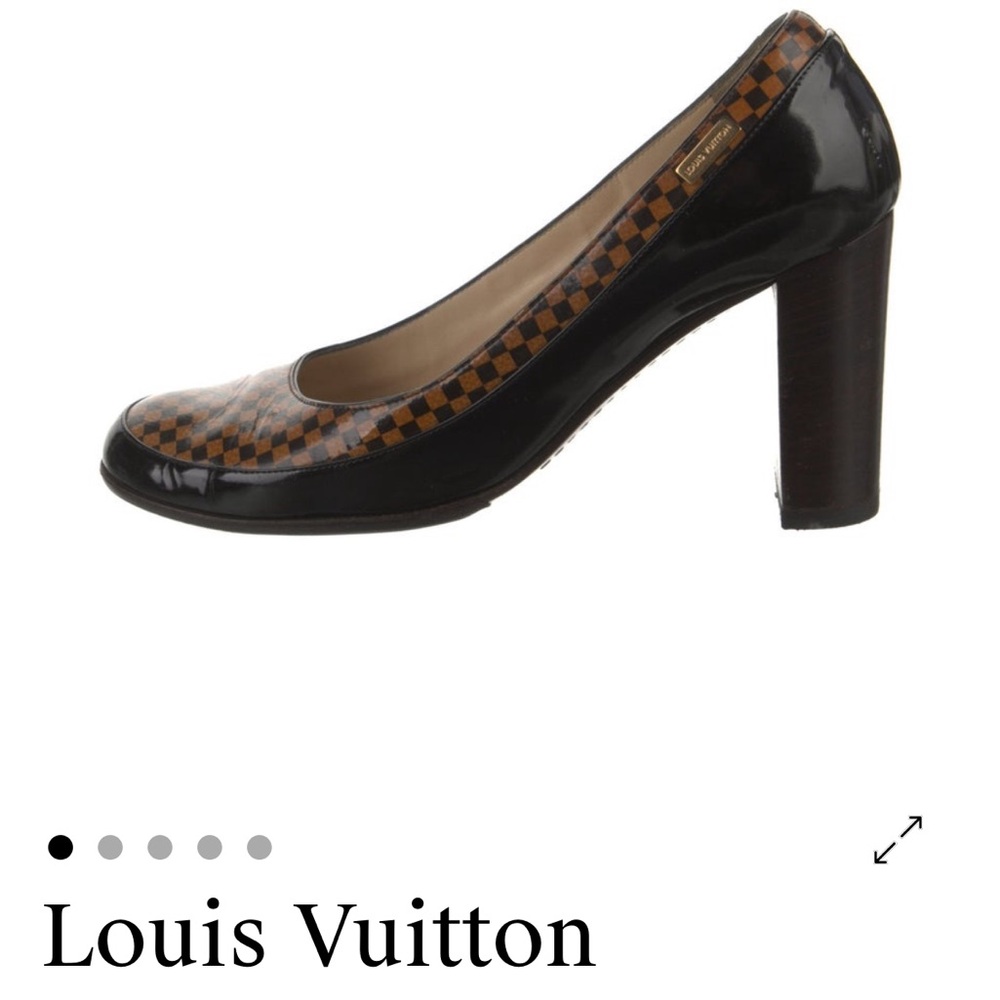 Louis Vuitton Checkered Black and Brown Heels